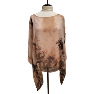 Silk Pink Oversized top Kimono style tunic